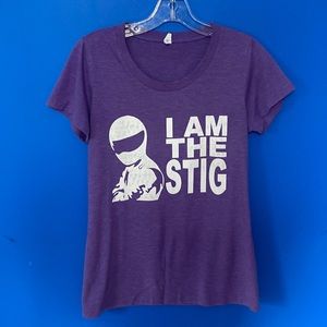 I AM THE STIG Purple T shirt Sz Women’s L